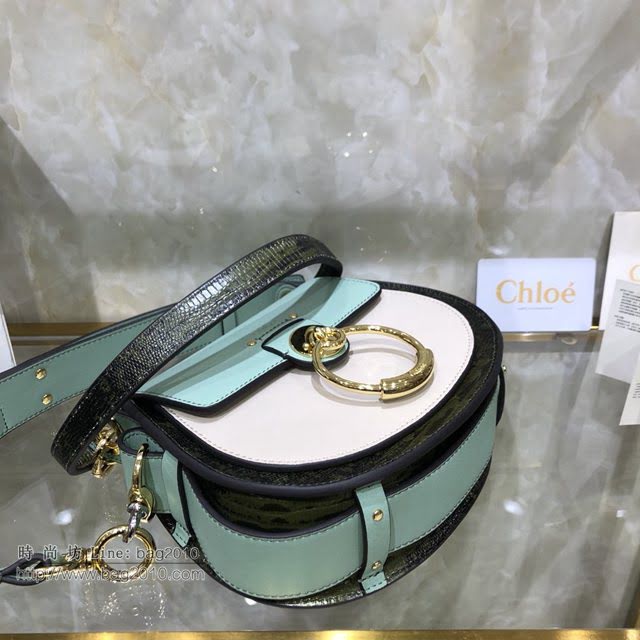 Chloe女包 克洛伊經典Tess拼色圓環小號馬術風格手袋 Chole肩背斜挎包  jjh1290